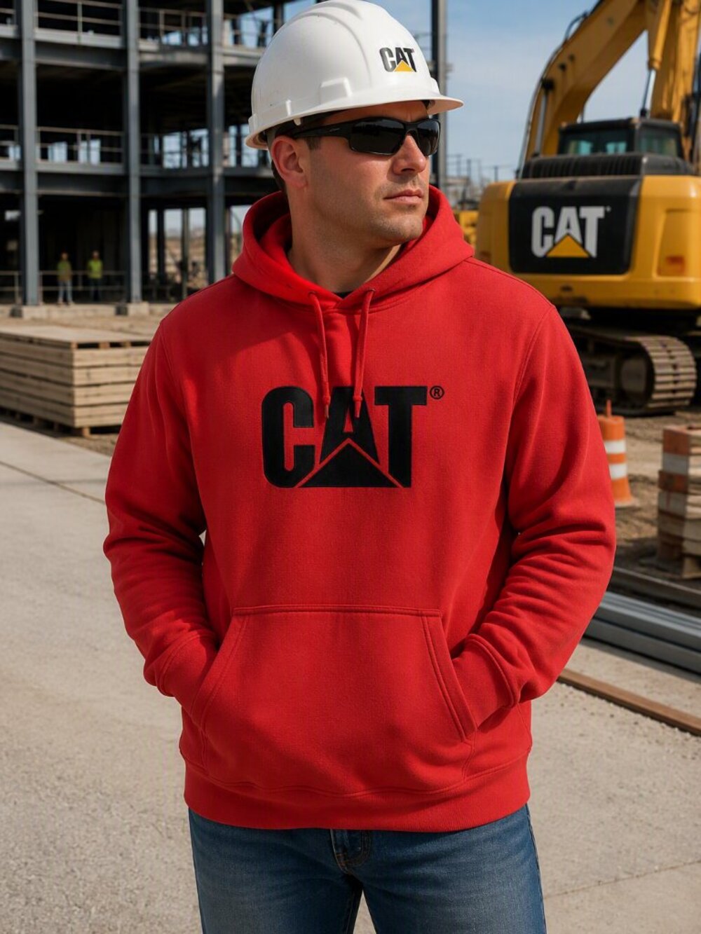 Mens XL Red CAT Hoodie
